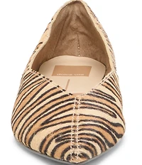 Dolce Vita Gema Tiger Print Calf Hair Pointed Toe Flats