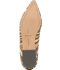 Dolce Vita Gema Tiger Print Calf Hair Pointed Toe Flats