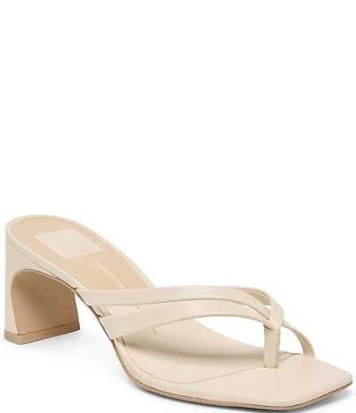 Dolce Vita Gessie Leather Toe Thong Dress Sandals