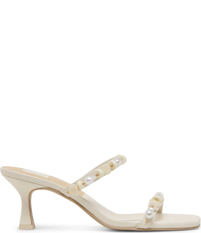 Dolce Vita Grason Leather Ornamented Dress Slide Sandals