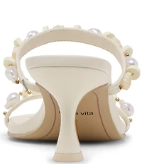 Dolce Vita Grason Leather Ornamented Dress Slide Sandals