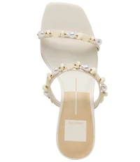 Dolce Vita Grason Leather Ornamented Dress Slide Sandals