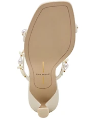 Dolce Vita Grason Leather Ornamented Dress Slide Sandals