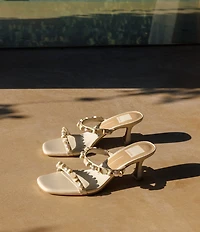 Dolce Vita Grason Leather Ornamented Dress Slide Sandals