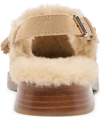 Dolce Vita Hamlit Plush Suede Faux Fur Tassel Slingback Loafers