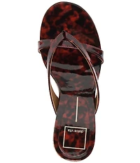 Dolce Vita Helan Tortoise Print Patent Thong Espadrille Wedge Slide Sandals
