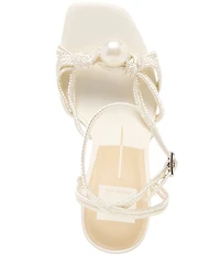 Dolce Vita Helle Pearl Ornamented Ankle Strap Dress Sandals