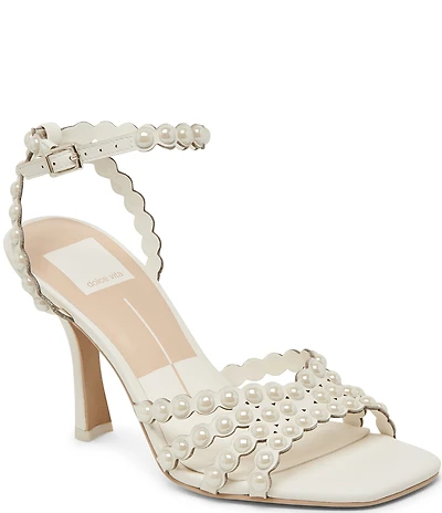 Dolce Vita Hellen Pearl Leather Strappy Dress Sandals
