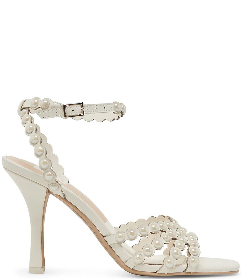 Dolce Vita Hellen Pearl Leather Strappy Dress Sandals