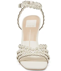 Dolce Vita Hellen Pearl Leather Strappy Dress Sandals