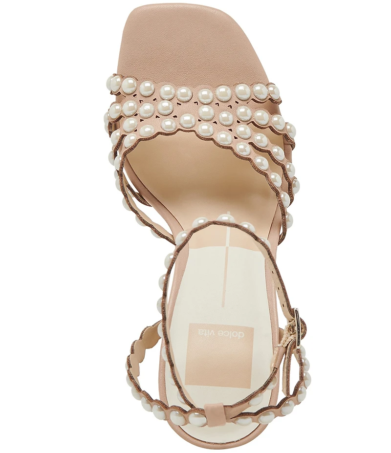 Dolce Vita Hellen Pearl Leather Strappy Dress Sandals