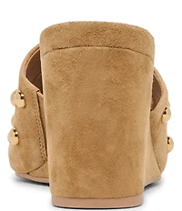 Dolce Vita Holta Stud Suede Dress Platform Wedge Slide Sandals