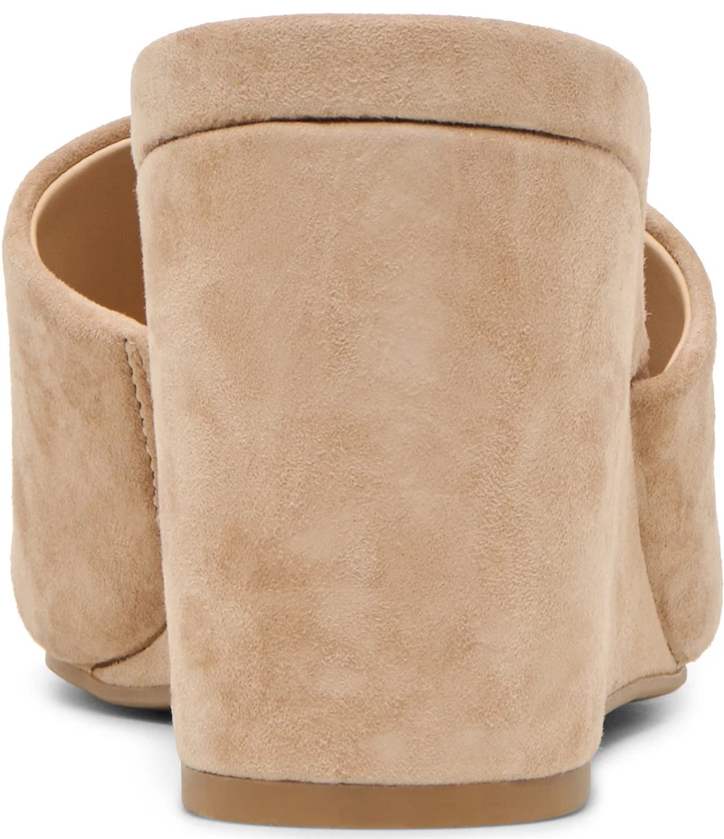 Dolce Vita Holta Suede Dress Platform Wedge Slide Sandals