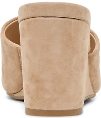 Dolce Vita Holta Suede Dress Platform Wedge Slide Sandals