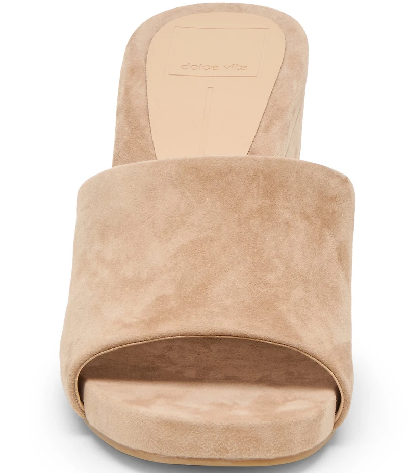 Dolce Vita Holta Suede Dress Platform Wedge Slide Sandals