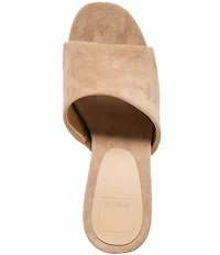 Dolce Vita Holta Suede Dress Platform Wedge Slide Sandals