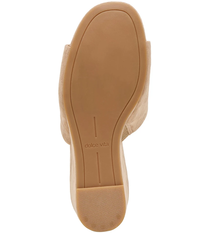 Dolce Vita Holta Suede Dress Platform Wedge Slide Sandals