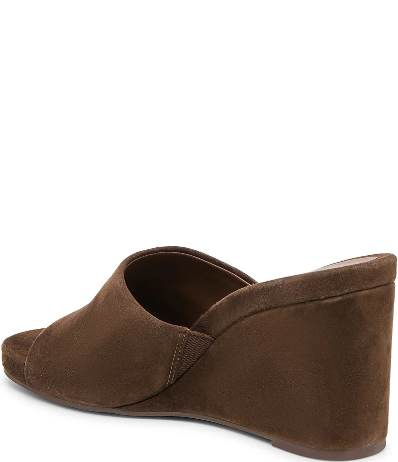 Dolce Vita Holta Suede Dress Platform Wedge Slide Sandals