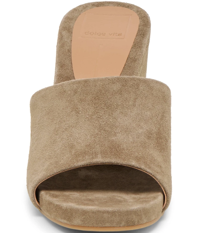 Dolce Vita Holta Suede Dress Platform Wedge Slide Sandals