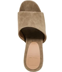 Dolce Vita Holta Suede Dress Platform Wedge Slide Sandals