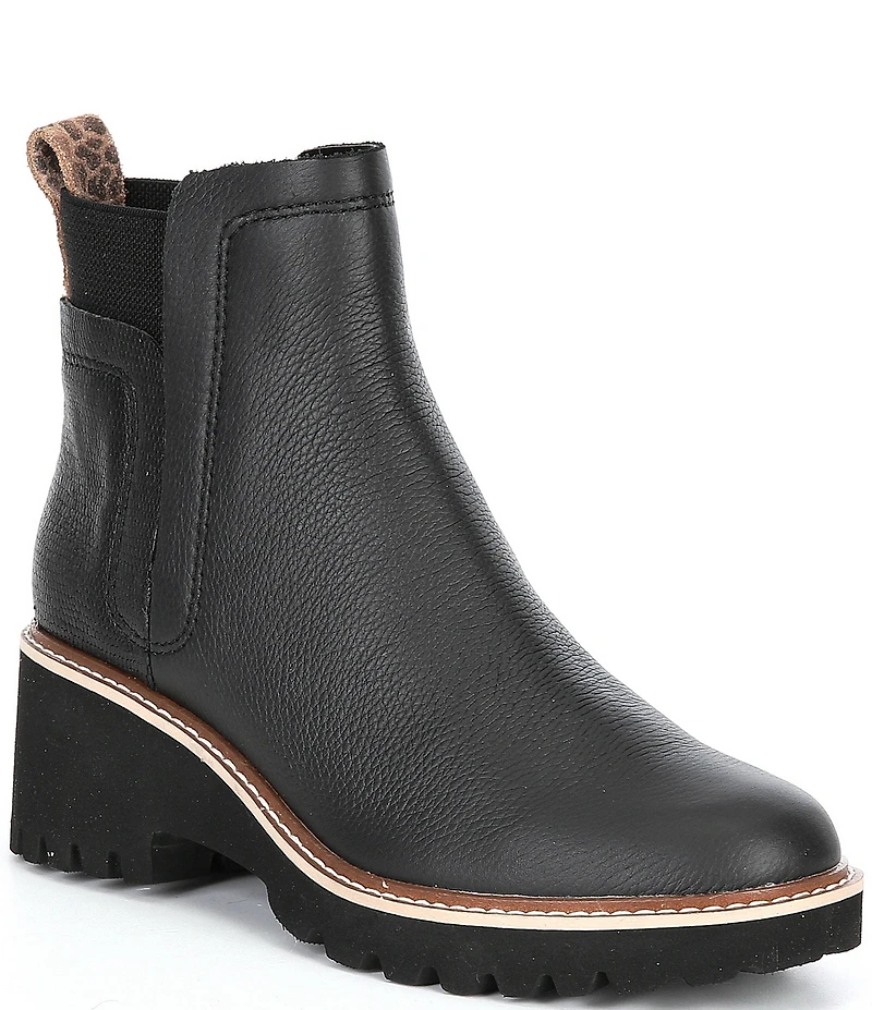 Dolce Vita Huey H2O Water-Resistant Leather Lug Sole Booties