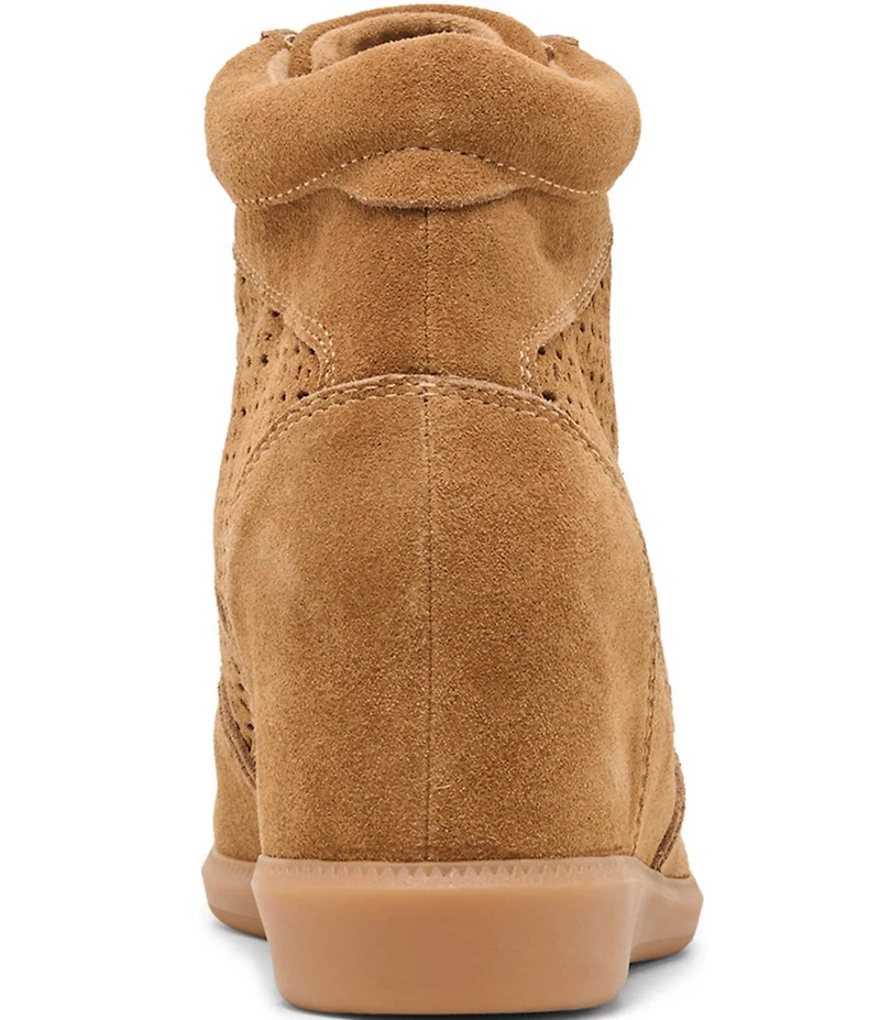 Dolce Vita Irlah Suede Perforated High Top Wedge Sneakers