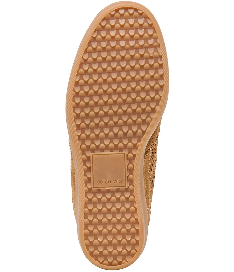 Dolce Vita Irlah Suede Perforated High Top Wedge Sneakers