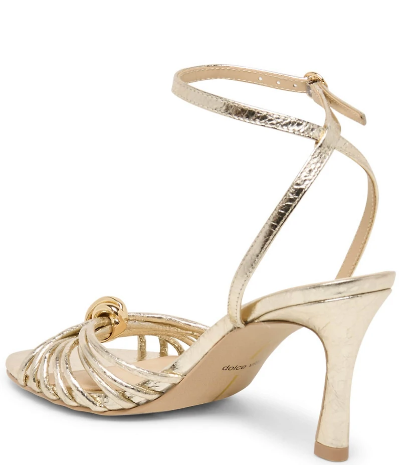 Dolce Vita Isebel Strappy Metallic Leather Hardware Detail Dress Sandals