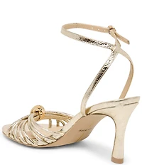 Dolce Vita Isebel Strappy Metallic Leather Hardware Detail Dress Sandals
