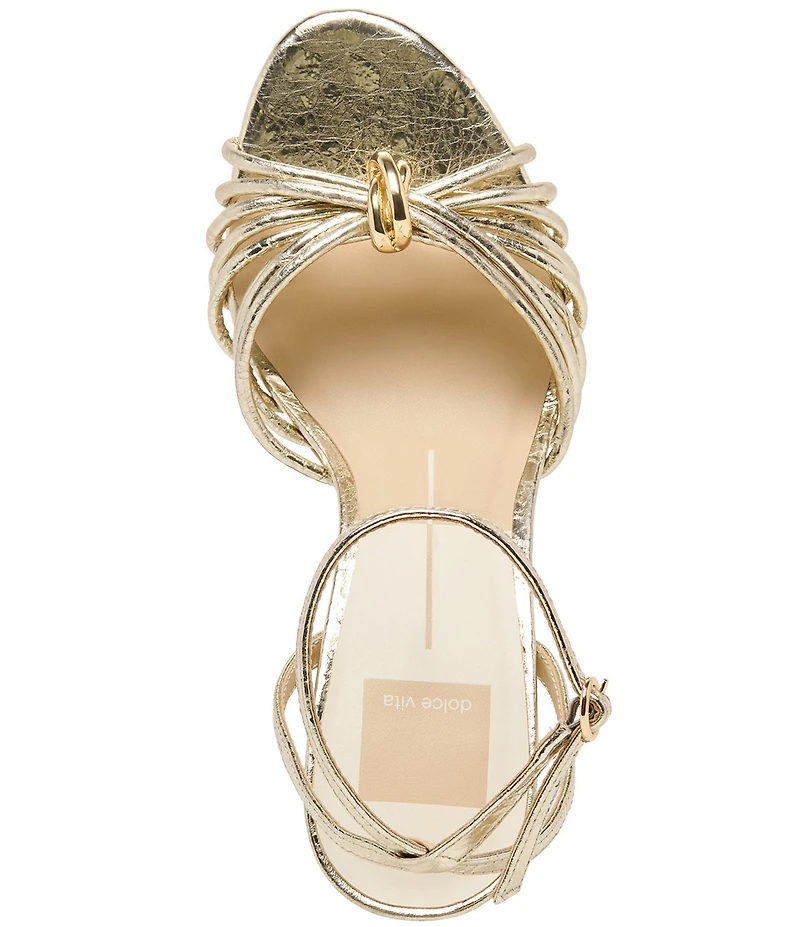 Dolce Vita Isebel Strappy Metallic Leather Hardware Detail Dress Sandals