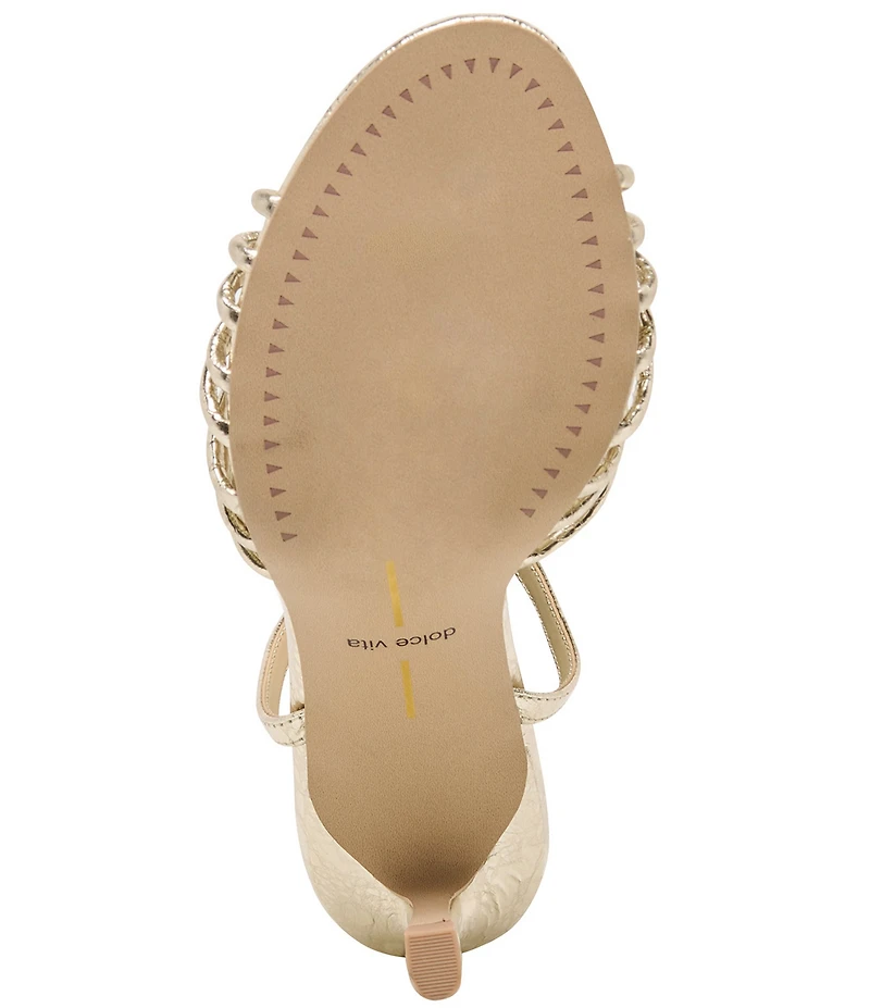 Dolce Vita Isebel Strappy Metallic Leather Hardware Detail Dress Sandals