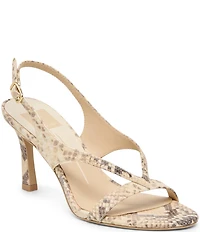 Dolce Vita Izela Snake Print Leather Strappy Slingback Dress Sandals