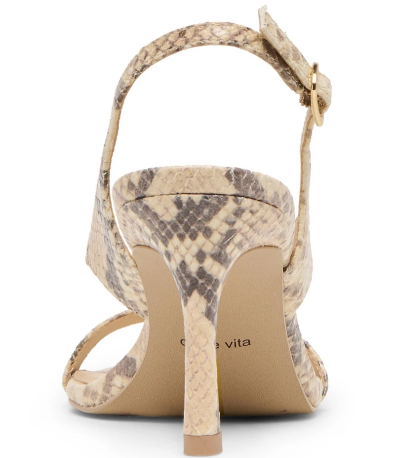 Dolce Vita Izela Snake Print Leather Strappy Slingback Dress Sandals
