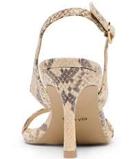 Dolce Vita Izela Snake Print Leather Strappy Slingback Dress Sandals