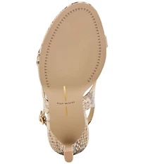 Dolce Vita Izela Snake Print Leather Strappy Slingback Dress Sandals