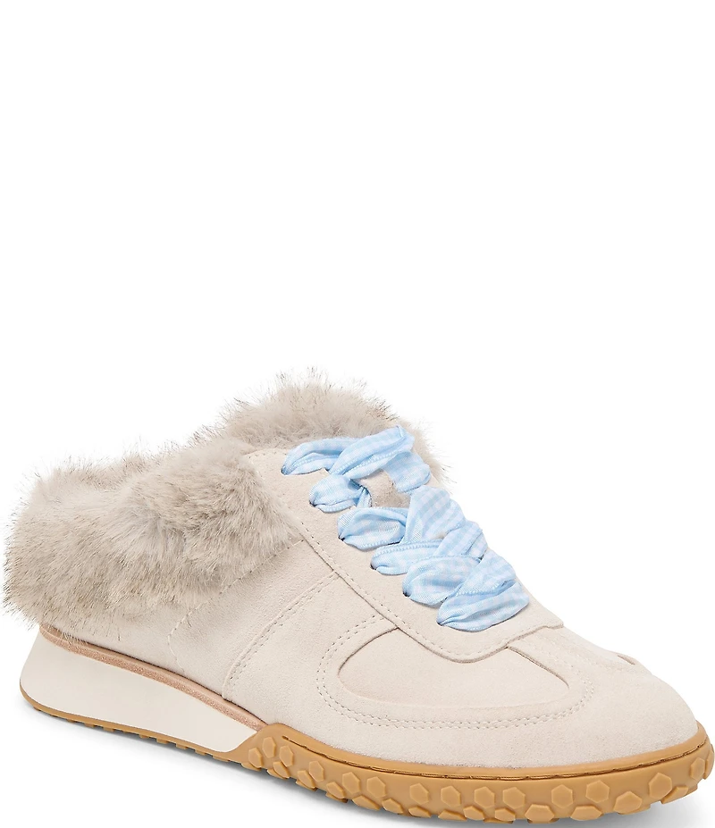 Dolce Vita Izzey Plush Suede Faux Fur Backless Mule Sneakers