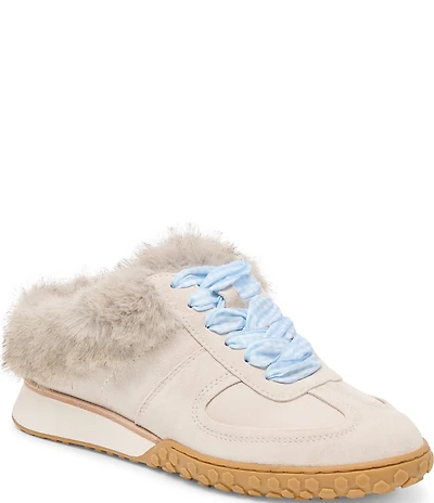 Dolce Vita Izzey Plush Suede Faux Fur Backless Mule Sneakers