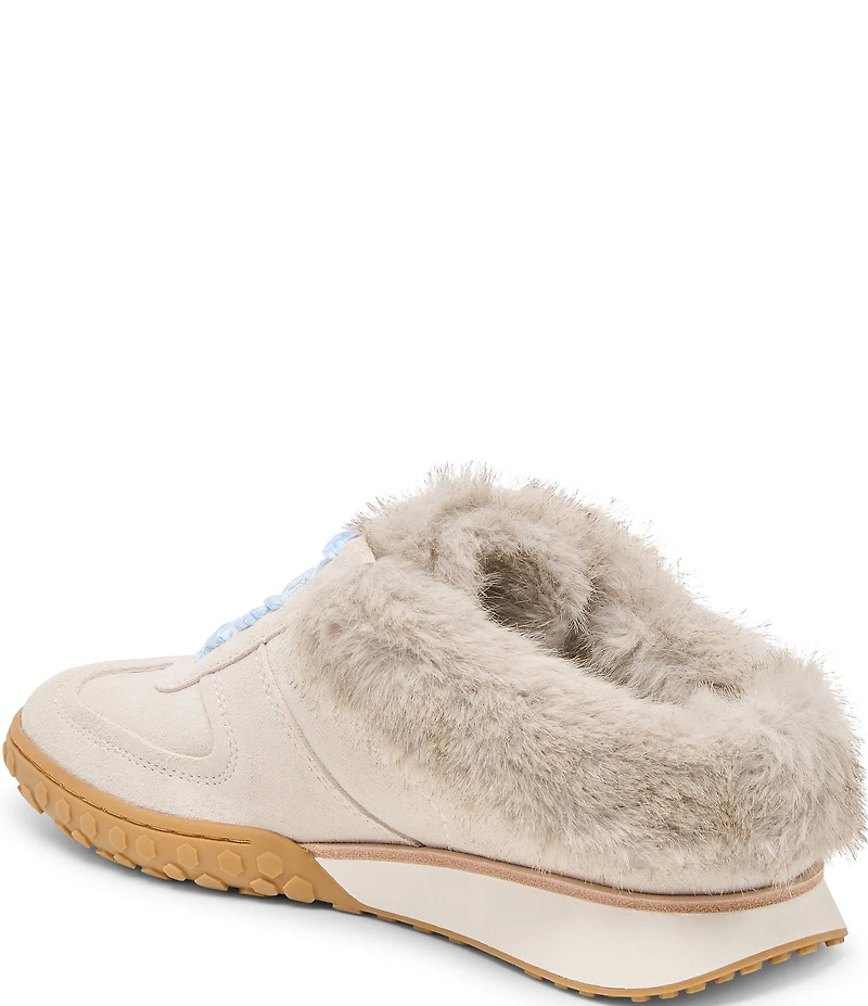 Dolce Vita Izzey Plush Suede Faux Fur Backless Mule Sneakers