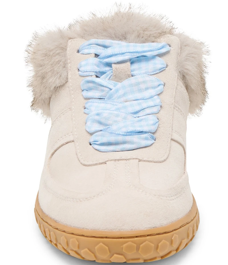 Dolce Vita Izzey Plush Suede Faux Fur Backless Mule Sneakers
