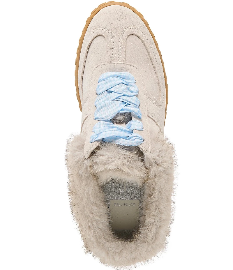 Dolce Vita Izzey Plush Suede Faux Fur Backless Mule Sneakers