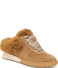 Dolce Vita Izzey Plush Suede Faux Fur Backless Mule Sneakers