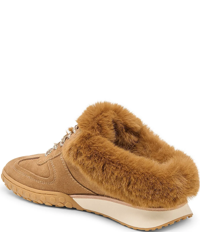 Dolce Vita Izzey Plush Suede Faux Fur Backless Mule Sneakers