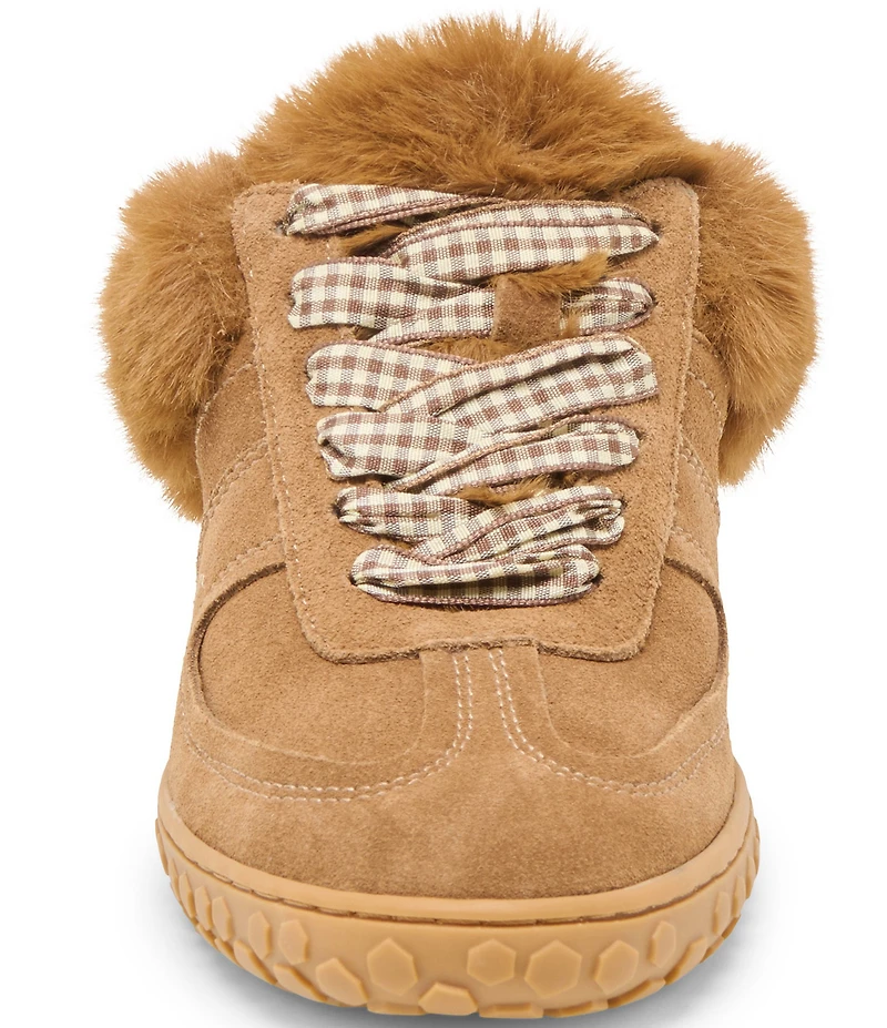 Dolce Vita Izzey Plush Suede Faux Fur Backless Mule Sneakers