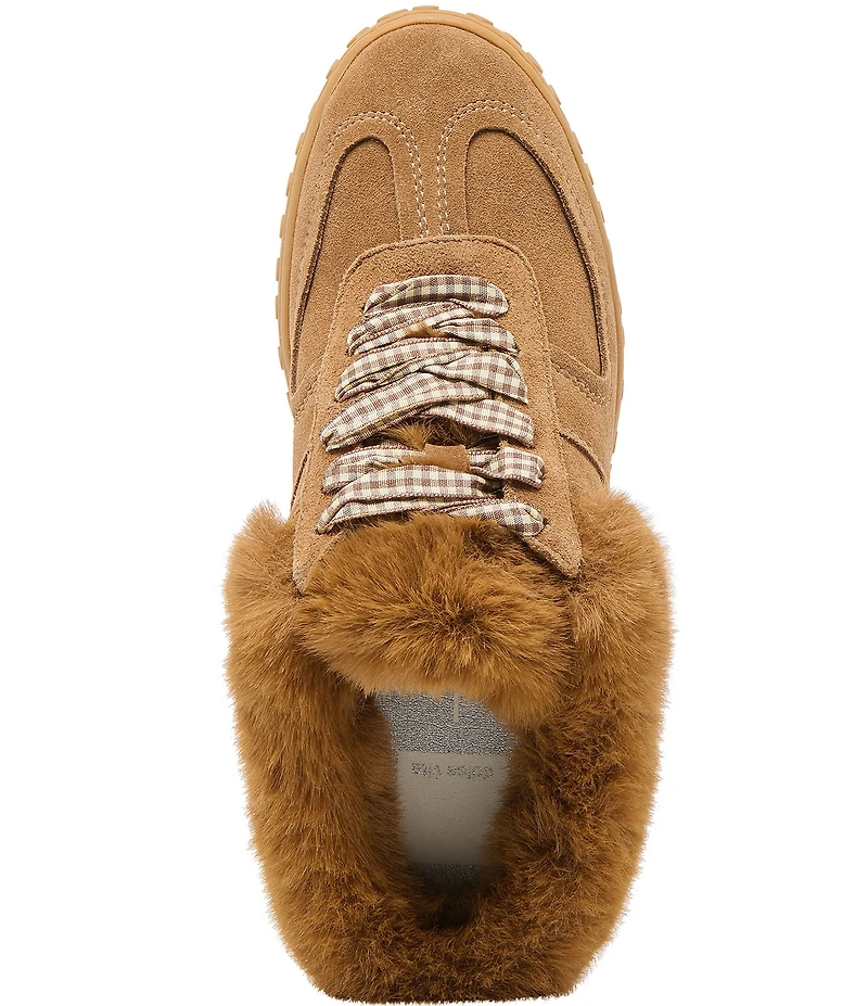 Dolce Vita Izzey Plush Suede Faux Fur Backless Mule Sneakers