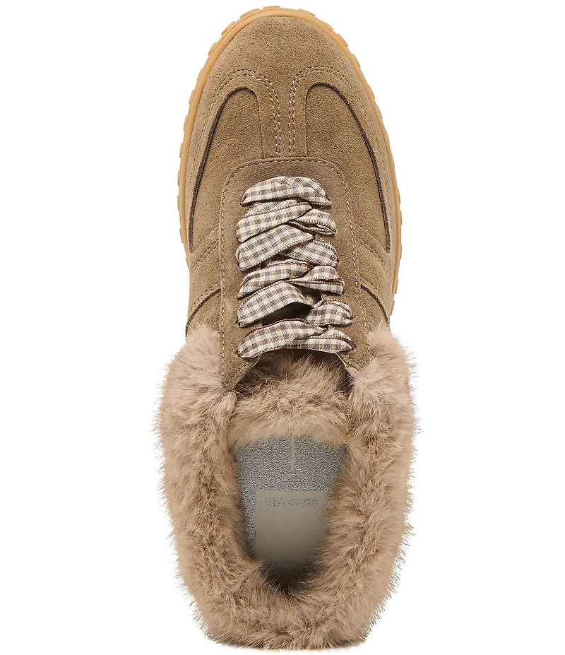 Dolce Vita Izzey Plush Suede Faux Fur Backless Mule Sneakers
