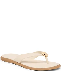 Dolce Vita Jaina Leather Metal Hardware Thong Sandals