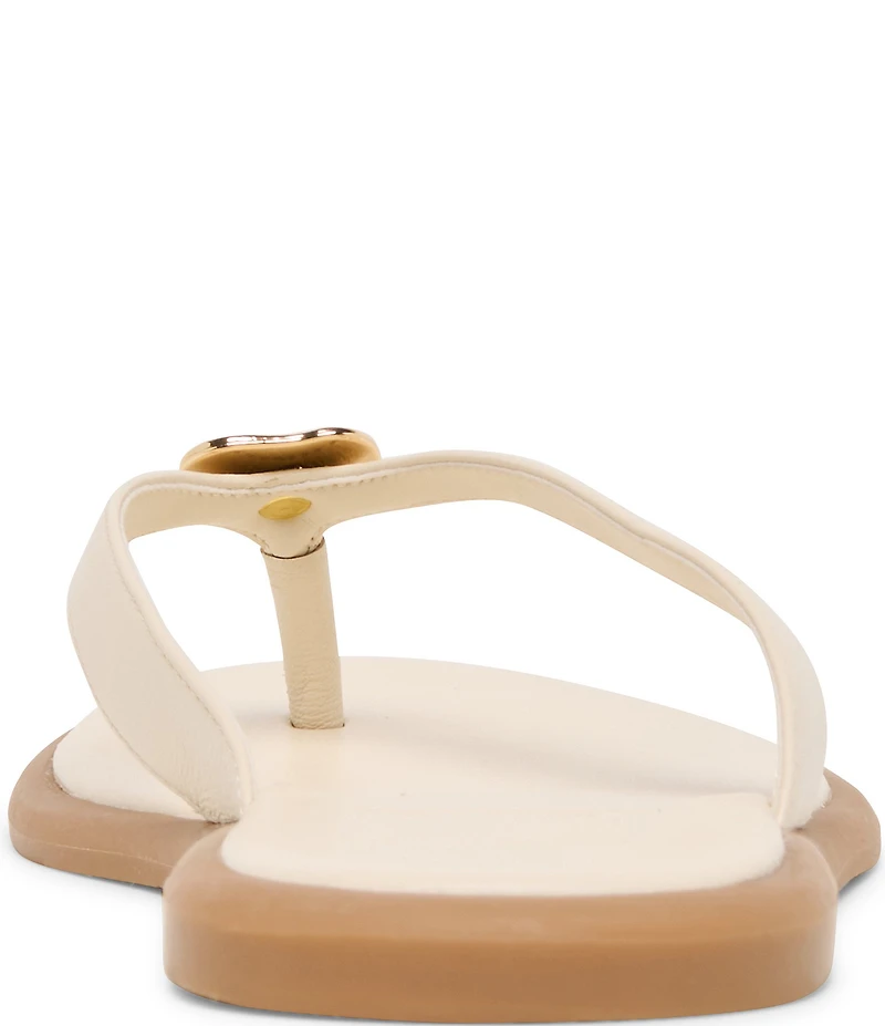 Dolce Vita Jaina Leather Metal Hardware Thong Sandals