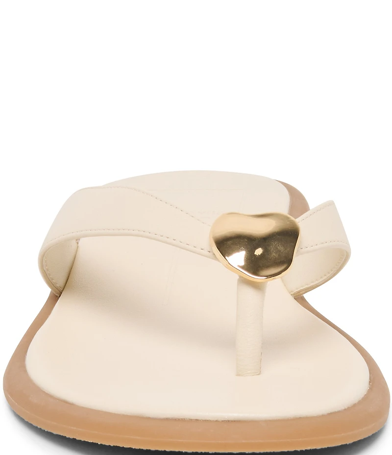 Dolce Vita Jaina Leather Metal Hardware Thong Sandals