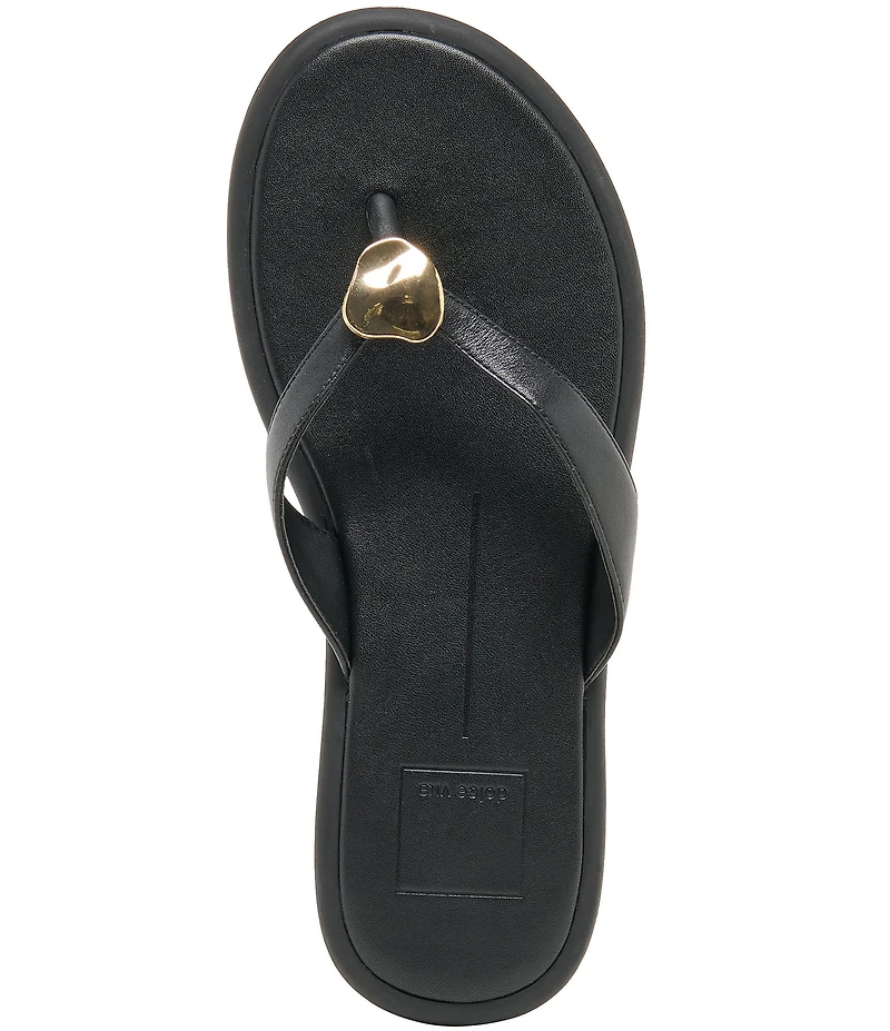 Dolce Vita Jaina Leather Metal Hardware Thong Sandals
