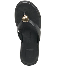 Dolce Vita Jaina Leather Metal Hardware Thong Sandals